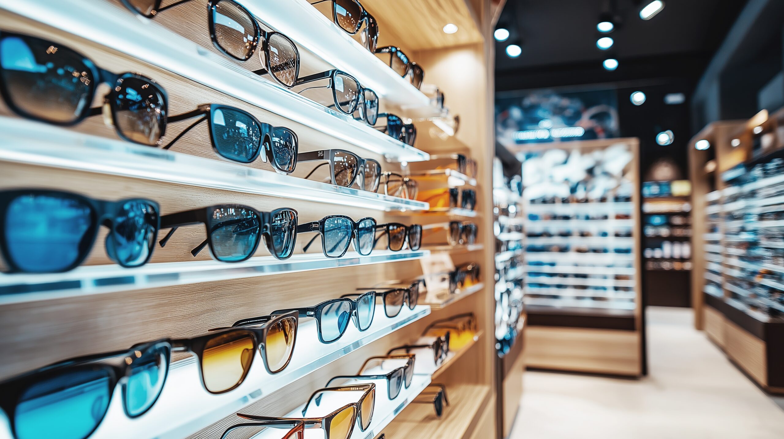 Mobilier de présentation pour lunettes de vue conçu en matériaux durables